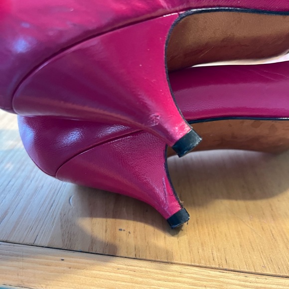 VINTAGE EVAN PICONE | Leather hot pink barbie heel pumps - Picture 9 of 13